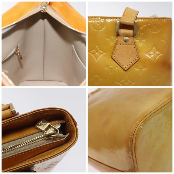LOUIS VUITTON Monogram Vernis Houston Hand Bag Beige - Picture 11 of 14